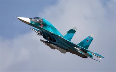 Su-34, Ryska fighter-bomber, Ryska Flygvapnet, milit&#228;ra flygplan