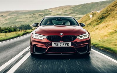 4k, el BMW M4 Coup&#233;, carretera de 2017, los coches, F82, los coches alemanes, sportcars, BMW