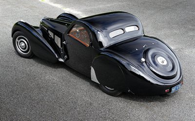 Bugatti Atalante, 1936, Tipo 57SC, retro, coche de lujo, coches antiguos, Bugatti