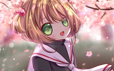 Sakura Kinomoto, kimono, manga, konstverk, Sakura