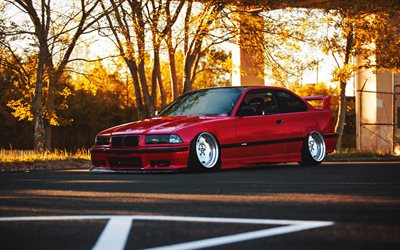 Download Wallpapers Bmw 3 Series E36 Stance Tuning Parking German Cars Red E36 Bmw For Desktop Free Pictures For Desktop Free