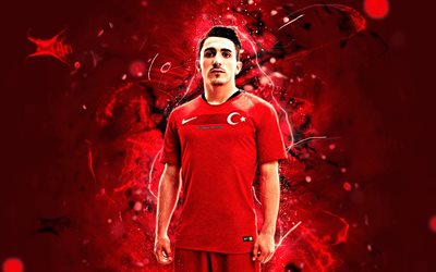 Abdulkadir Omur, abstract art, Turkey National Team, fan art, Omur, soccer, footballers, neon lights, Turkish football team