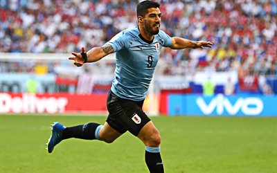 Luis Suarez, 4k, Uruguayan footballer, Uruguay national football team, soccer stadium, goal, Uruguay, football