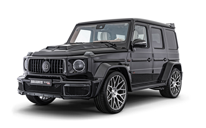 Brabus G V12 900, 2019, Mercedes-Benz G-Class, Brabus, exterior, front view, luxury black SUV, tuning G-Class, German cars, Mercedes
