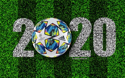2020 UEFA Champions League, 2020 concepts, football tournament, Champions League 2020 official ball, football field, 2020, Champions League