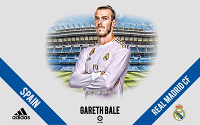Gareth Bale, Real Madrid, portrait, Welsh footballer, striker, La Liga, Spain, Real Madrid footballers 2020, football, Santiago Bernabeu