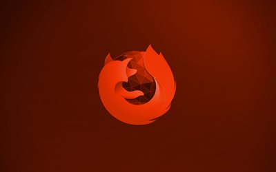 Mozilla Firefox logo de orange, 4k, creativo, fondo naranja, Mozilla Firefox logo en 3D, Mozilla Firefox logo, obras de arte, Mozilla Firefox