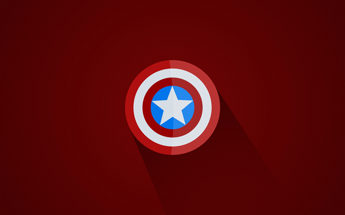 Download Wallpapers Captain America Shield 4k Minimal Superheroes Red Background Creative Shield Of Captain America For Desktop Free Pictures For Desktop Free