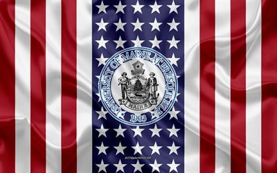 メイン大学プレスクアイルエンブレム, アメリカ合衆国の国旗, メイン大学プレスクアイルのロゴ, プレスクアイル, メイン, アメリカ, メイン大学プレスクアイル