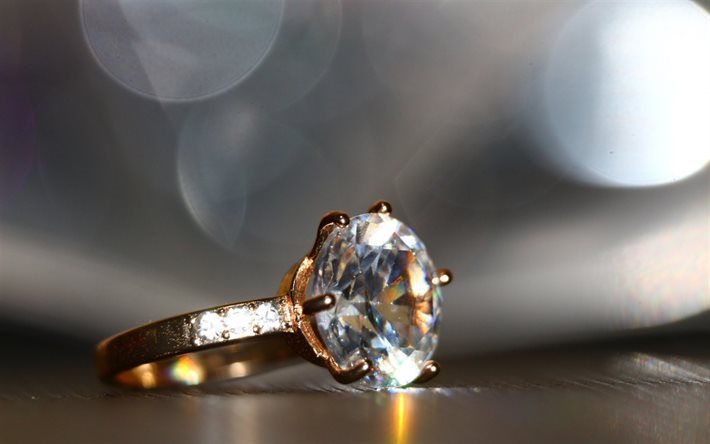 anello in oro, diamanti, gioielli, anello