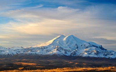 Il monte Elbrus, 4K, panorama, montagna, Russia