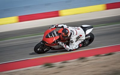 Ducati 1299 Superleggera, 4K, en 2017, de v&#233;los, de cavalier, de mouvement, de courses de motos, Ducati