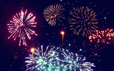 fireworks, night, celebration