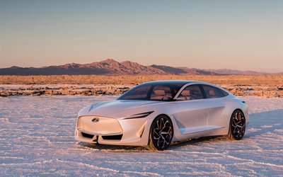 2018, Infiniti Q Inspiration, concept futuriste, berline, voiture &#233;lectrique, les nouvelles voitures, Infiniti