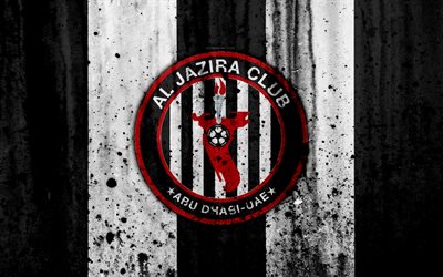 4k, FC Al Jazira, grunge, UAE League, fotboll, football club, F&#246;renade ARABEMIRATEN, Al Jazira, kreativa, sten struktur, Al Jazira FC