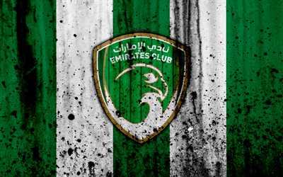 4k, FC Emirates Club, grunge, EMIRATI arabi uniti, League, soccer, football club, Emirates Club, creativo, pietra, texture, Emirates Club FC