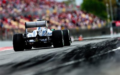 Formula 1, racing car, rear view, F1, racing track, 4k