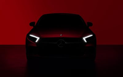 4k, Mercedes-Benz CLS-class, teaser, 2018 voitures, studio, nouvelle CLS, Mercedes