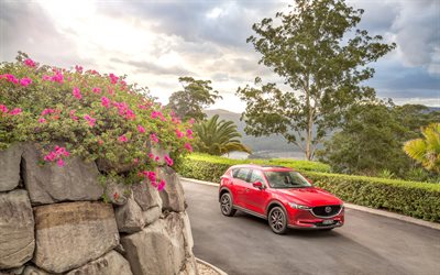 Mazda CX-5, 4k, Bilar 2018, delningsfilter, japanska bilar, nya CX-5, road, Mazda