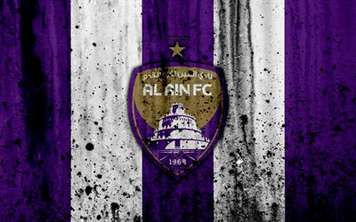 4k, FC Al Ain, grunge, EMIRATI arabi uniti, League, soccer, football club, Al Ain, creativo, pietra, texture, Al Ain FC