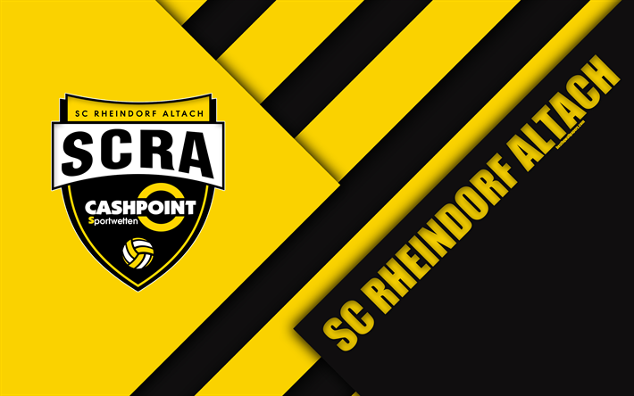 SC Rheindorf Altach, オーストリアのサッカークラブ, 4k, 材料設計, 黒と黄色の抽象化, オーストリアのサッカーブンデスリーガ, Altach, オーストリア, サッカー