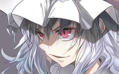 Remilia Scarlet, manga, red eyes, anime characters, Touhou