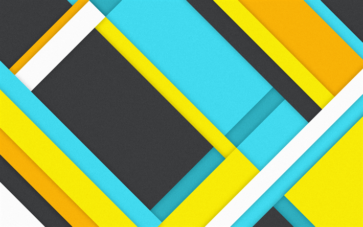 4k, material design, geometric shapes, polygons, art, colorful background, geometry, strips, lines