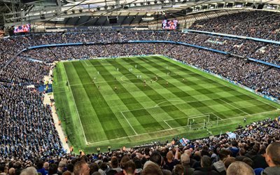 All&#39;Etihad Stadium, match, stadio pieno, il Manchester City Stadium, calcio, stadio di calcio, Manchester City FC, inglese stadi