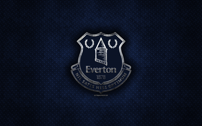 Download Wallpapers Everton Fc English Football Club Blue Metal Texture Metal Logo Emblem Liverpool England Premier League Creative Art Football For Desktop Free Pictures For Desktop Free