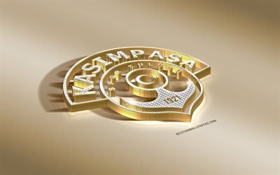 Kasimpasa, Turkish football club, golden silver logo, Istanbul, Turkey, Super League, 3d golden emblem, creative 3d art, football