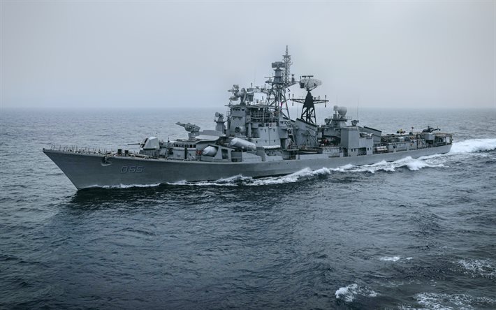 INS Ranjivey, D55, marine indienne, destroyer lance-missiles, destroyer de classe Rajput, navire de guerre indien