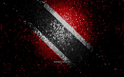Drapeau de Trinit&#233;-et-Tobago, art de la mosa&#239;que, pays d&#39;Am&#233;rique du Nord, drapeau de Trinit&#233;-et-Tobago, symboles nationaux, illustrations, Am&#233;rique du Nord, Trinit&#233;-et-Tobago