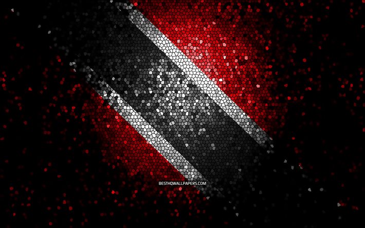 Trinidadin ja Tobagon lippu, mosaiikkitaide, Pohjois-Amerikan maat, Trinidad ja Tobagon lippu, kansalliset symbolit, kuvamateriaali, Pohjois-Amerikka, Trinidad ja Tobago