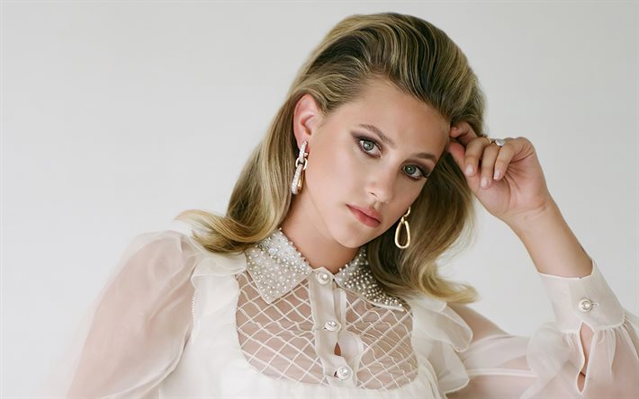 Lili Reinhart, actrice am&#233;ricaine, portrait, s&#233;ance photo, robe blanche, belle femme, actrices populaires