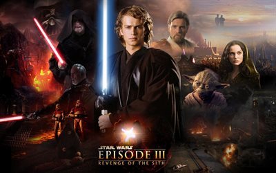 Star Wars, Episode III Revenge of the Sith, Obi-Wan Kenobi, Padme Amidala, lightsaber, Joda, Count Duku