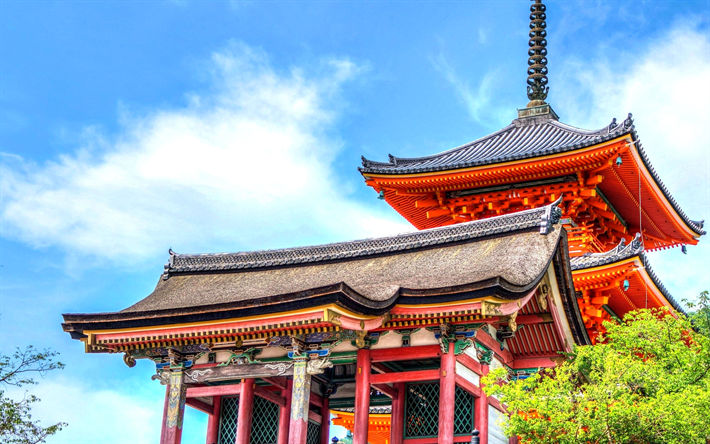Jap&#243;n, el templo, el cielo azul, Asia