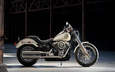 Harley-Davidson Softail, 2018, Low Rider, 4k, uudet moottoripy&#246;r&#228;t, Amerikkalainen moottoripy&#246;rien, viile&#228; py&#246;r&#228;