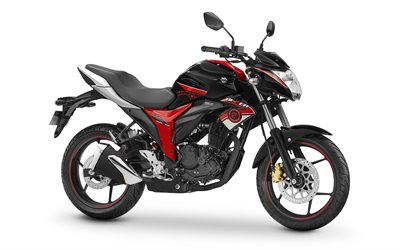 Suzuki Gixxer, SP, 2017, 4k, negro, rojo motocicletas, motocicletas nuevas, Suzuki