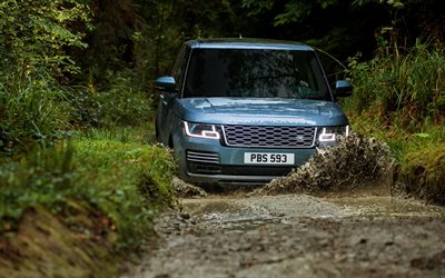 O Range Rover Autobiography, offroad, 4k, 2017 carros, lama, Land Rover, Range Rover