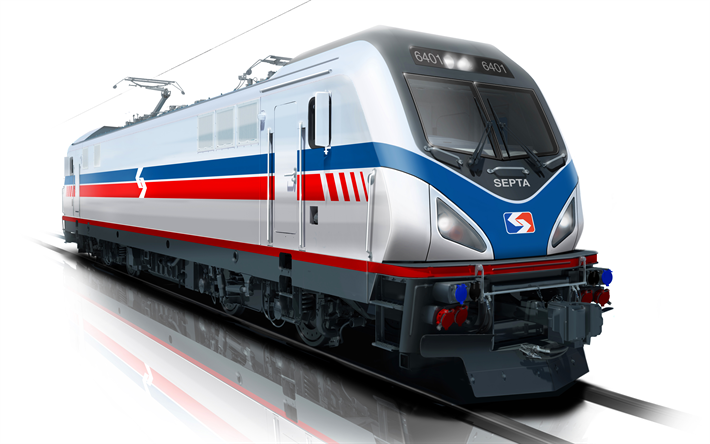 Siemens ACS-64, 4k, Amtrak Cities Sprinter, electric locomotive, trains, SEPTA