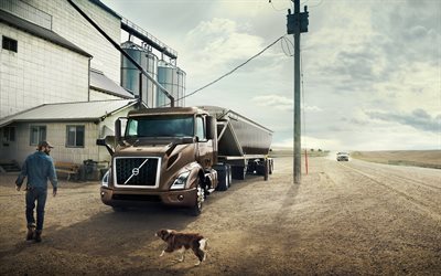 Volvo VNR, 4k, semi truck, 2017 kuorma-autot, tehdas, uusi Volvo VNR, Volvo