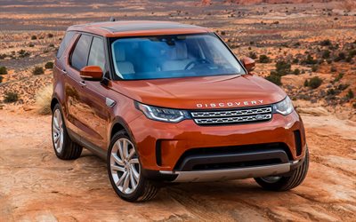 Land Rover Discovery Sport, 4k, 2017 araba, &#231;&#246;l, offroad, Land Rover