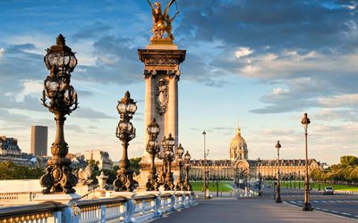 Paris, palace, France, Paris sights, fountains, bridge