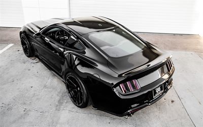 Ford Mustang, Galpin Rocket, rear view, supercar, 725HP, tuning Mustang, black sports coupe, Ford