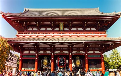 Templo De Sensoji, T&#243;quio marcos, A arquitetura japonesa, Templo japon&#234;s, Asakusa, T&#243;quio, Jap&#227;o
