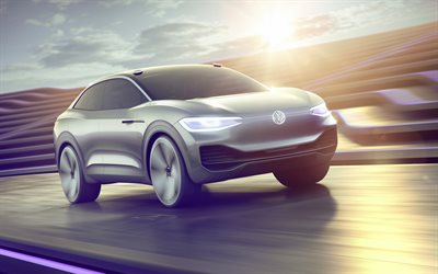 Volkswagen ID Crozz, 2017, carros do futuro, cruzamento, carro el&#233;trico, conceitos, Volkswagen