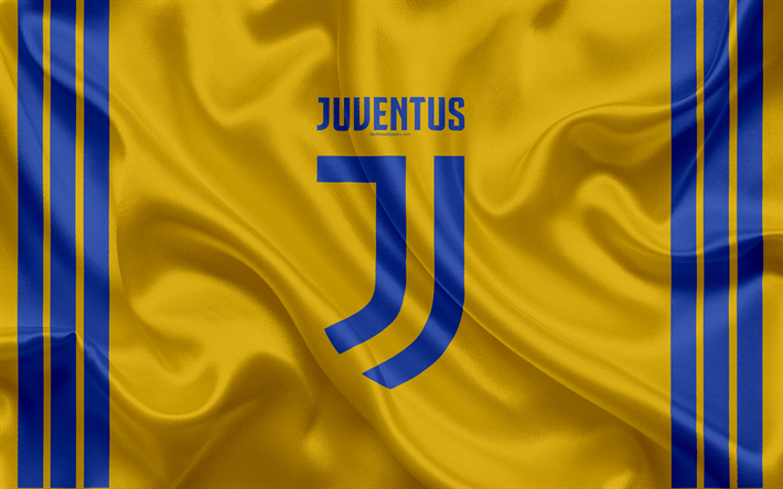 juventus, 4k, italien, fu&#223;ball-club, serie a, fu&#223;ball -, gelb-kit, neue juventus-emblem