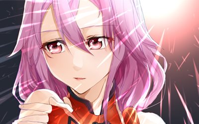Inori Yuzuriha, manga, pink eyes, protagonist, Guilty Crown