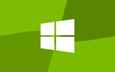 Windows10のオリーブロゴ, 4k, Microsoftロゴ, 最小限の, の, オリーブの背景, 創造, Windows10, 作品, Windows10のロゴ