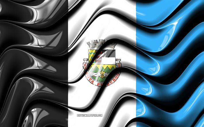 nova friburgo-flag, 4k, st&#228;dte von brasilien, s&#252;d-amerika, flagge von nova friburgo, 3d-kunst, nova friburgo, brasilianischen st&#228;dten nova friburgo 3d flagge, brasilien